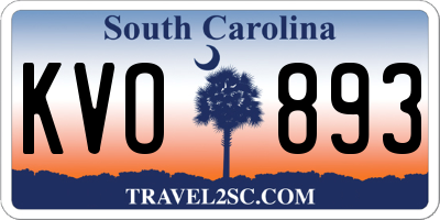 SC license plate KVO893