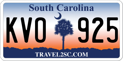 SC license plate KVO925