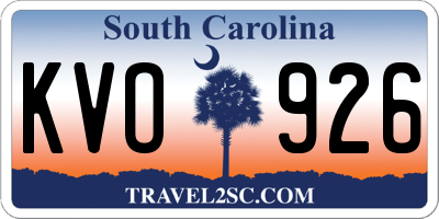SC license plate KVO926