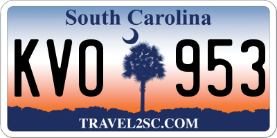 SC license plate KVO953