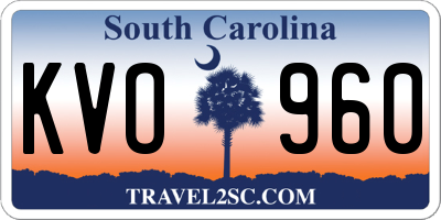 SC license plate KVO960