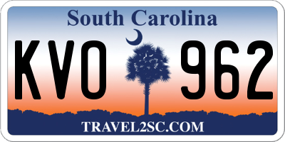 SC license plate KVO962