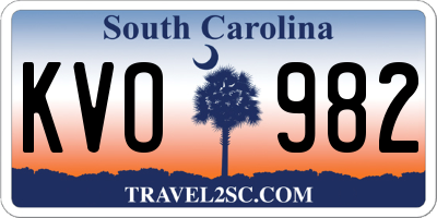 SC license plate KVO982