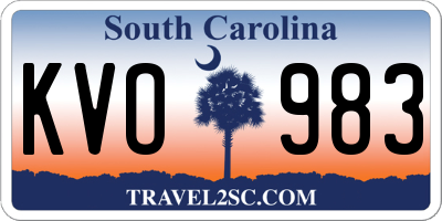 SC license plate KVO983