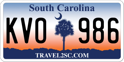 SC license plate KVO986