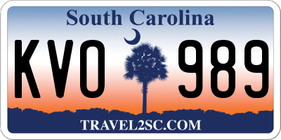 SC license plate KVO989