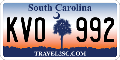SC license plate KVO992