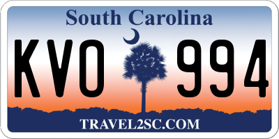 SC license plate KVO994