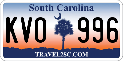 SC license plate KVO996