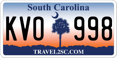 SC license plate KVO998