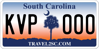 SC license plate KVP000