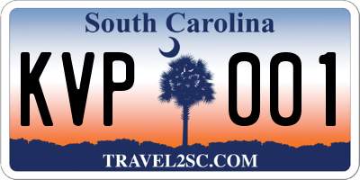 SC license plate KVP001