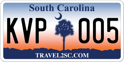 SC license plate KVP005