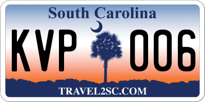 SC license plate KVP006
