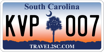 SC license plate KVP007