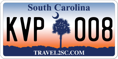 SC license plate KVP008
