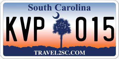 SC license plate KVP015