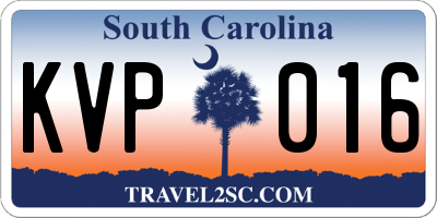 SC license plate KVP016