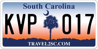 SC license plate KVP017