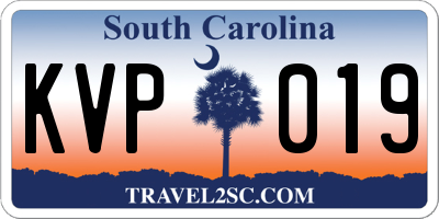 SC license plate KVP019