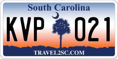 SC license plate KVP021