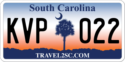 SC license plate KVP022