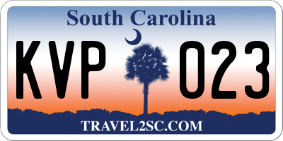 SC license plate KVP023