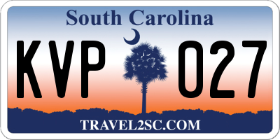 SC license plate KVP027