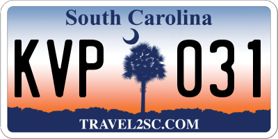 SC license plate KVP031