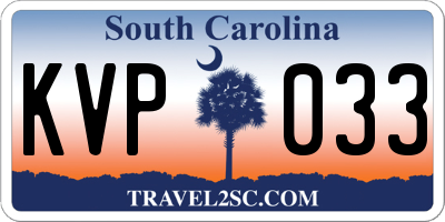 SC license plate KVP033