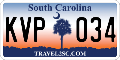 SC license plate KVP034