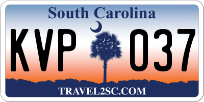 SC license plate KVP037