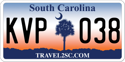 SC license plate KVP038