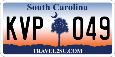SC license plate KVP049