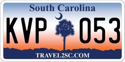 SC license plate KVP053