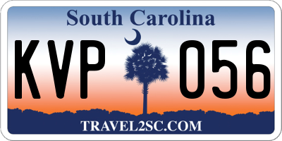 SC license plate KVP056
