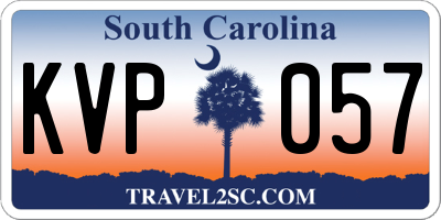 SC license plate KVP057