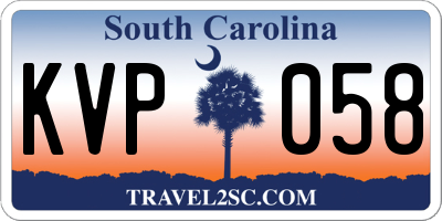 SC license plate KVP058