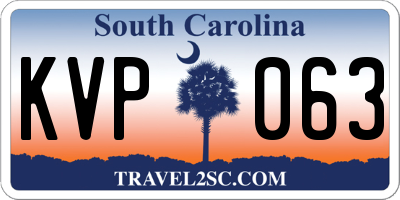 SC license plate KVP063