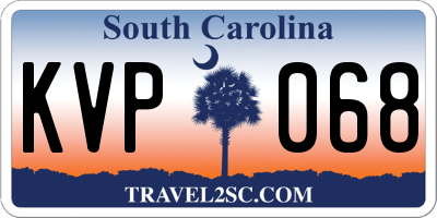 SC license plate KVP068