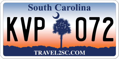 SC license plate KVP072