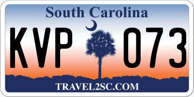 SC license plate KVP073
