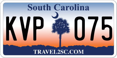 SC license plate KVP075