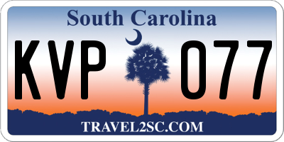 SC license plate KVP077