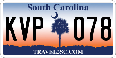 SC license plate KVP078