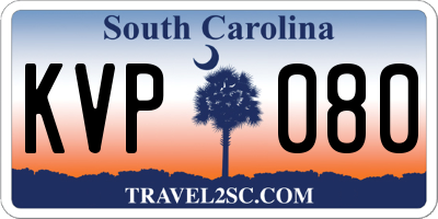 SC license plate KVP080
