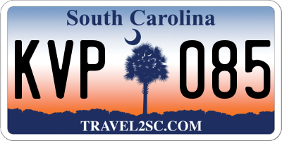 SC license plate KVP085