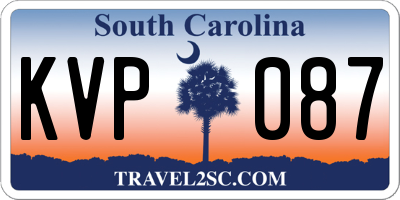 SC license plate KVP087