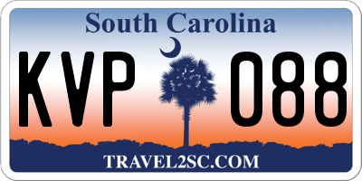 SC license plate KVP088