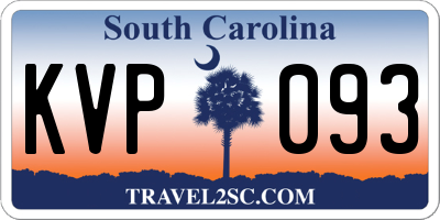 SC license plate KVP093